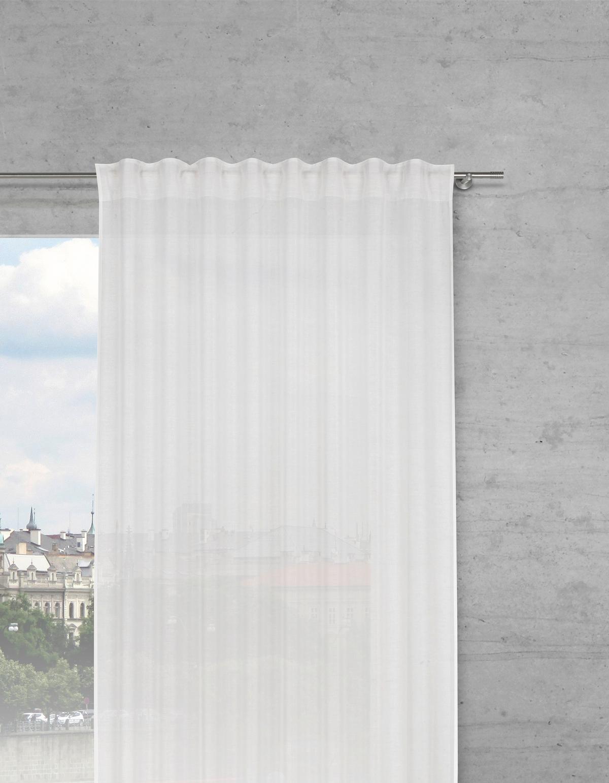 Perdea prefabricată Elisa - alb, Konventionell, textil (135/255cm) - Premium Living