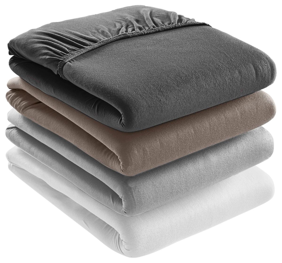 PRZEŚCIERADŁO Z GUMKĄ ZERMATT - antracytowy, Konventionell, tkanina (180-200/200cm) - Esposa