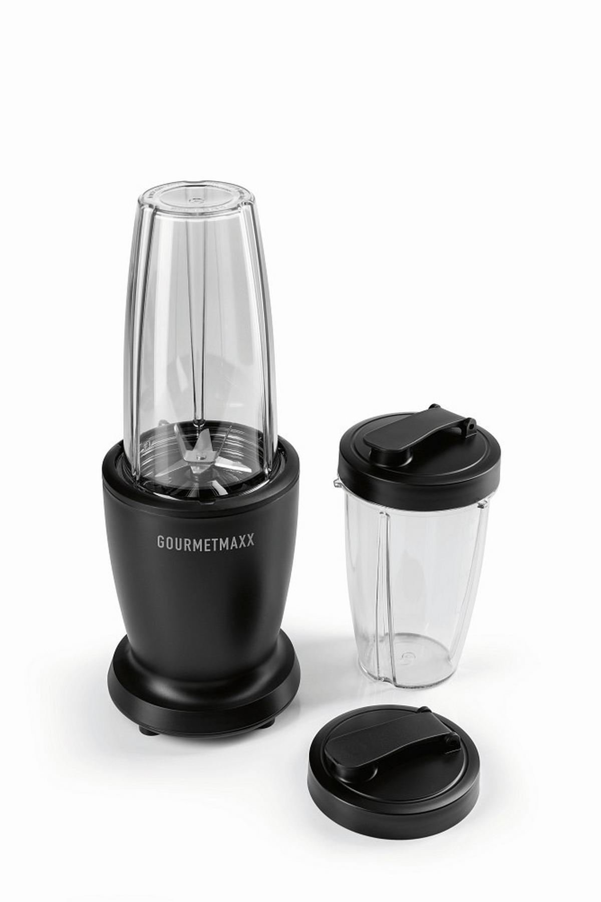 BLENDER DO SMOOTHIE 16821 - czarny/przezroczysty, Basics, tworzywo sztuczne/metal (11,5/11,5/31,8cm) - GOURMETMAXX
