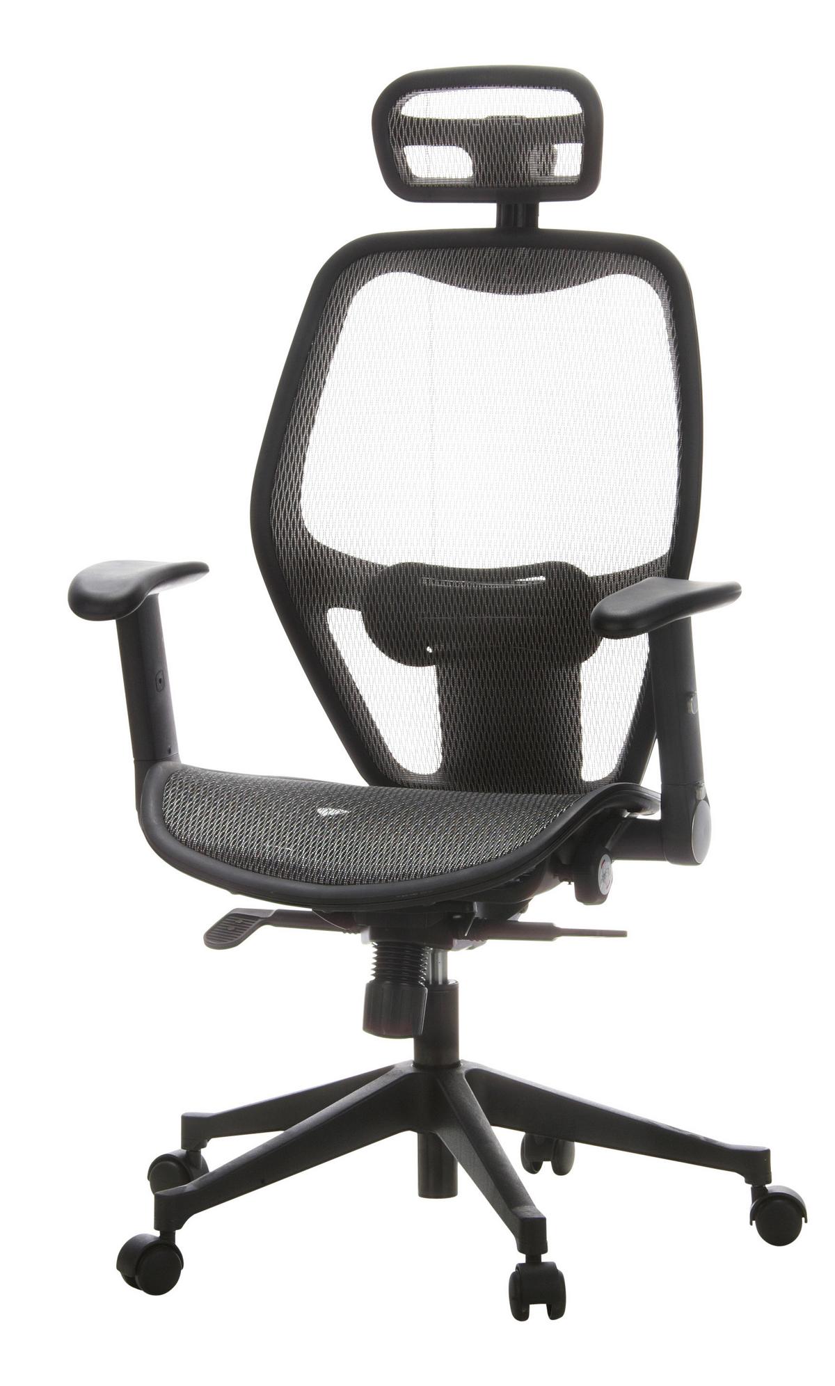 Pisarniški Stol Air-port, Srebnro-Siva - siva/črna, Basics, umetna masa/tekstil (59/117/48cm) - MID.YOU