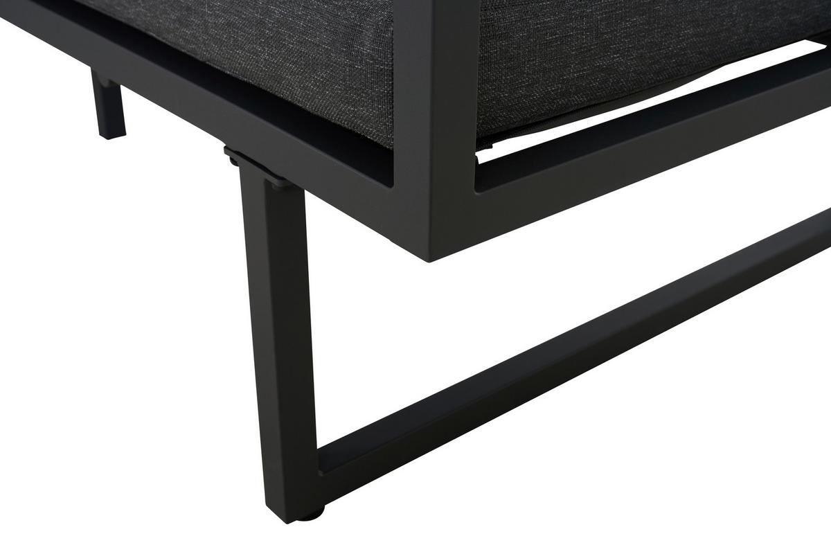 3er-Loungesofa Calera Anthrazit/Echtholz - Anthrazit, Basics, Holz/Textil (219/81/91cm) - Siena Garden