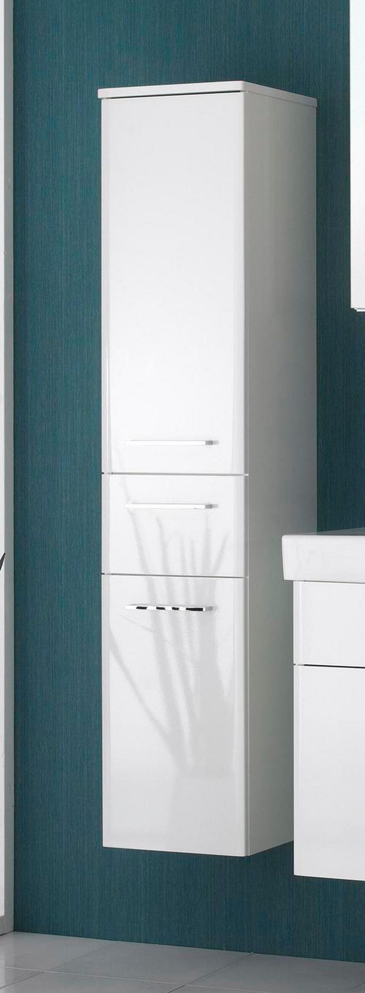 Midiszekrény Carina - króm/fehér, Modern, faalapú anyag (30/141/33cm)