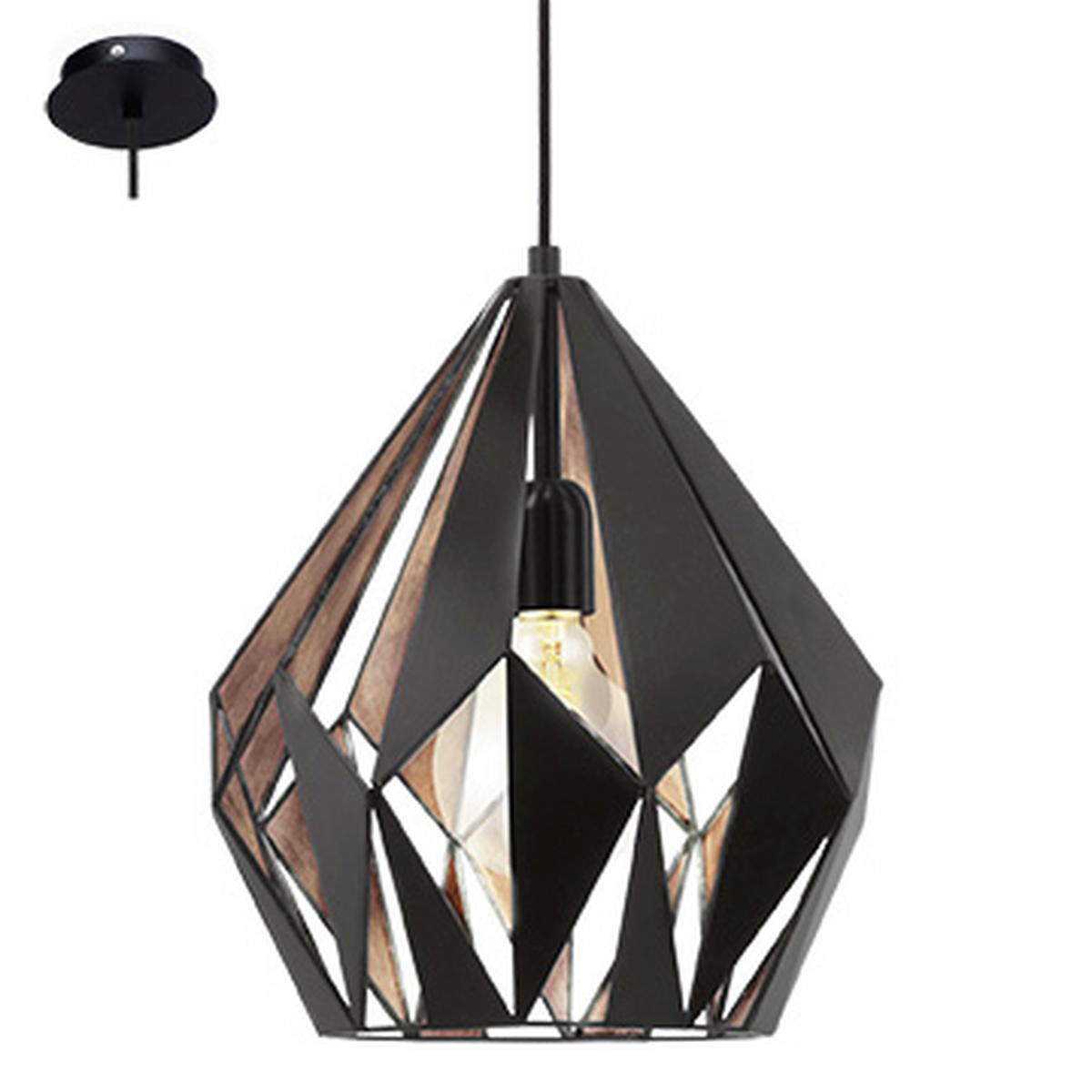 LAMPA WISZĄCA 78259 CARLTON 1 - czarny/kolor miedziany, Konventionell, metal (31kg) - Marama
