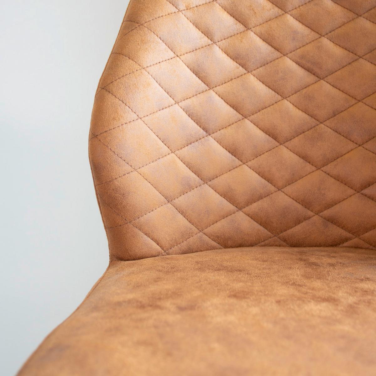 Barhocker-Set Grayson 2er-Set ca. 42x114 cm Cognac - Cognac/Schwarz, KONVENTIONELL, Textil/Metall (42/114/52cm) - MID.YOU
