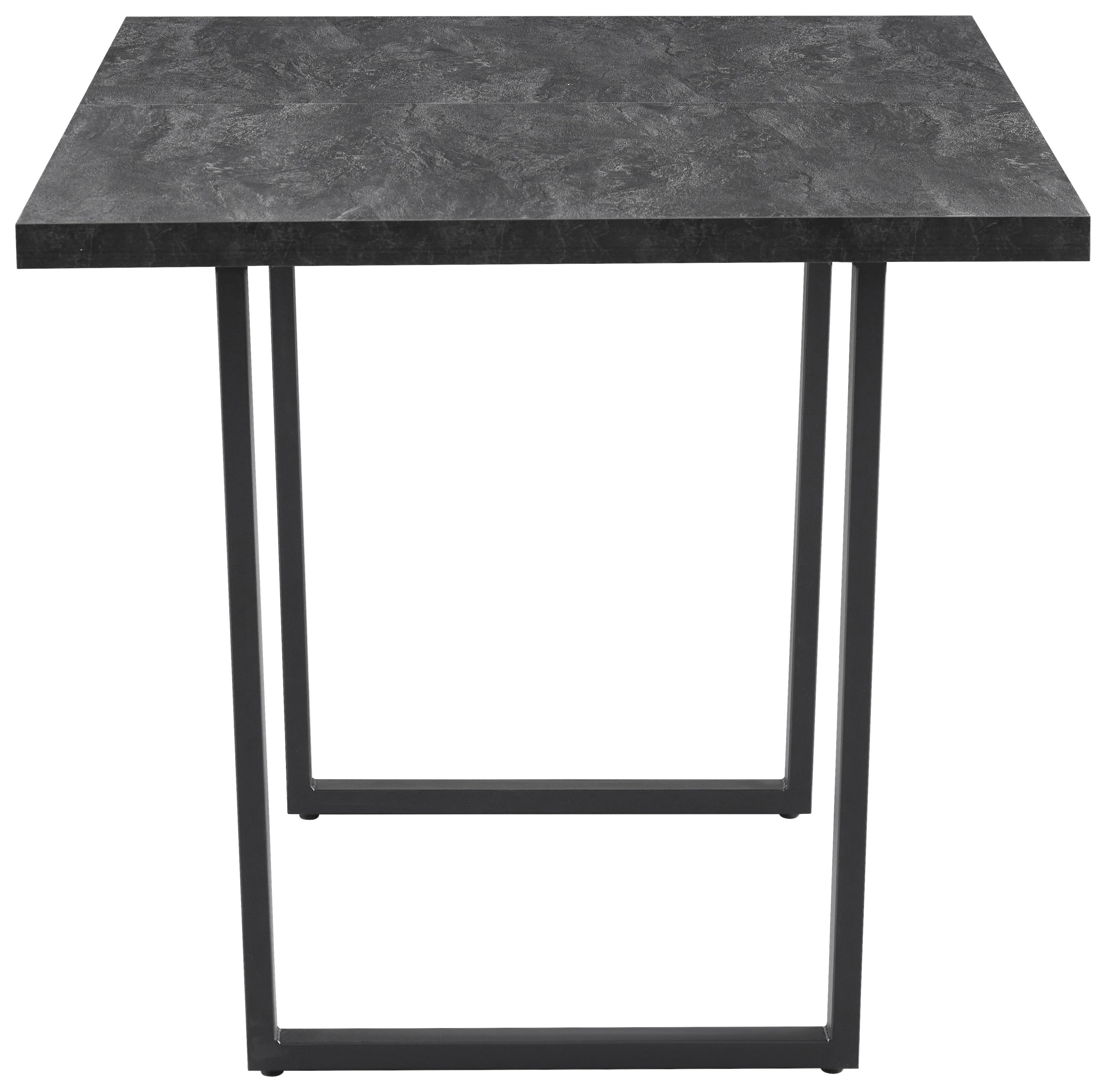 UTDRAGBART BORD NILS 2 -TOP- - mörkgrå/svart, Design, metall/trämaterial (140-180/85/76cm) - Mömax