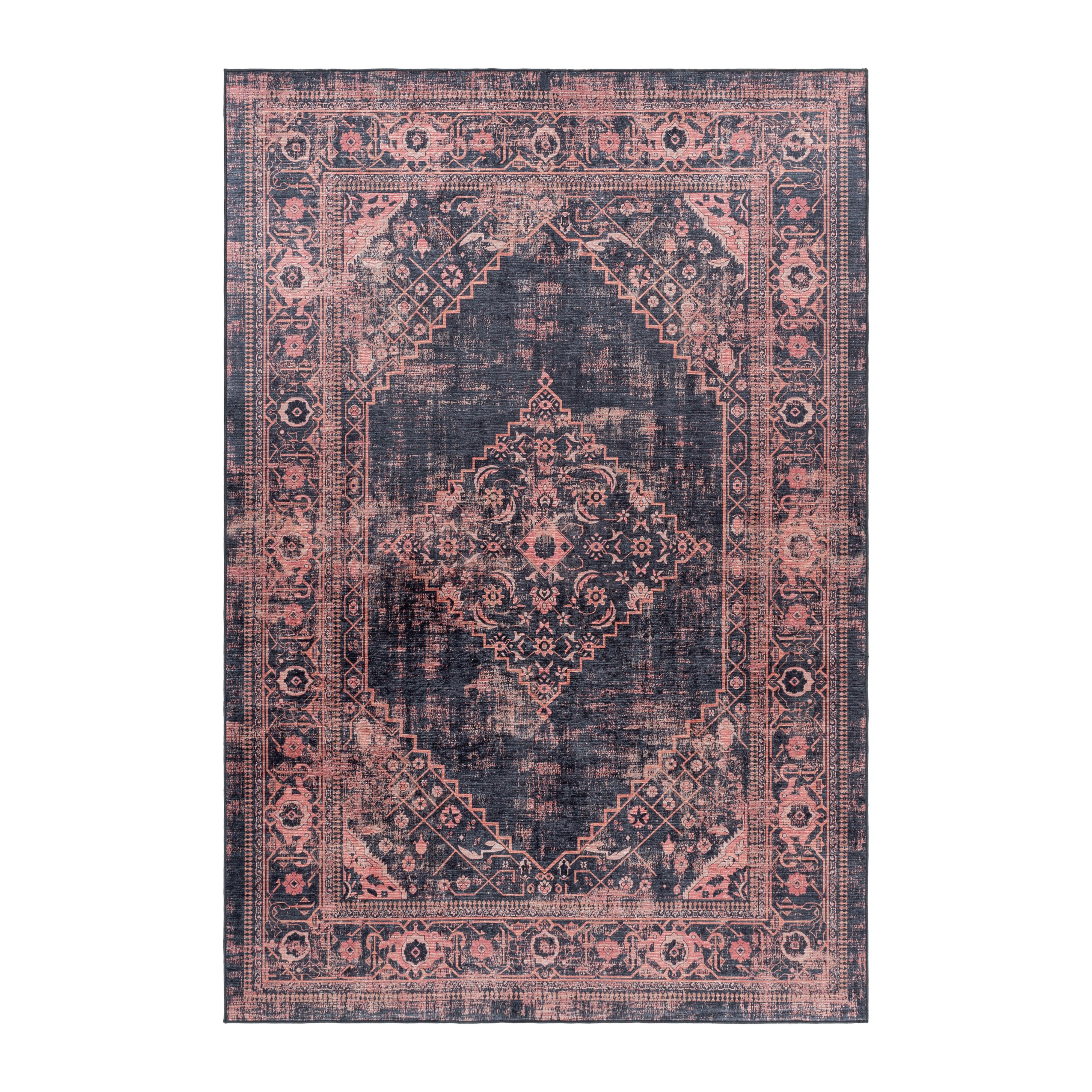 Flachwebeteppich Fiesta Rot/Schwarz ca. 80x150cm - Rot/Schwarz, Design, Textil (80/150cm) - Novel