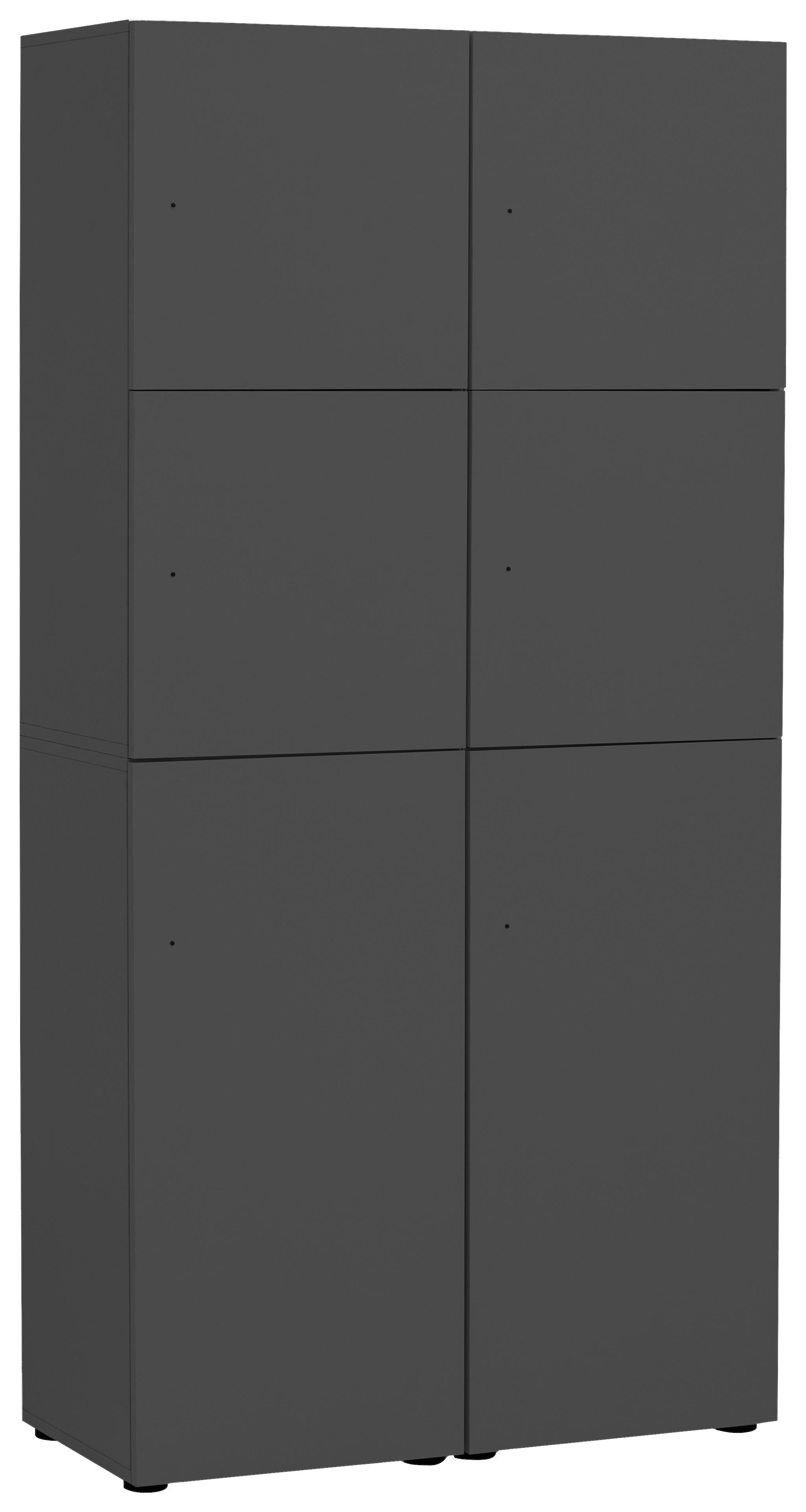 Garderobna Omarica Locked, Antracit - bela/antracit, Design (90,8/185,2/40,65cm) - MID.YOU