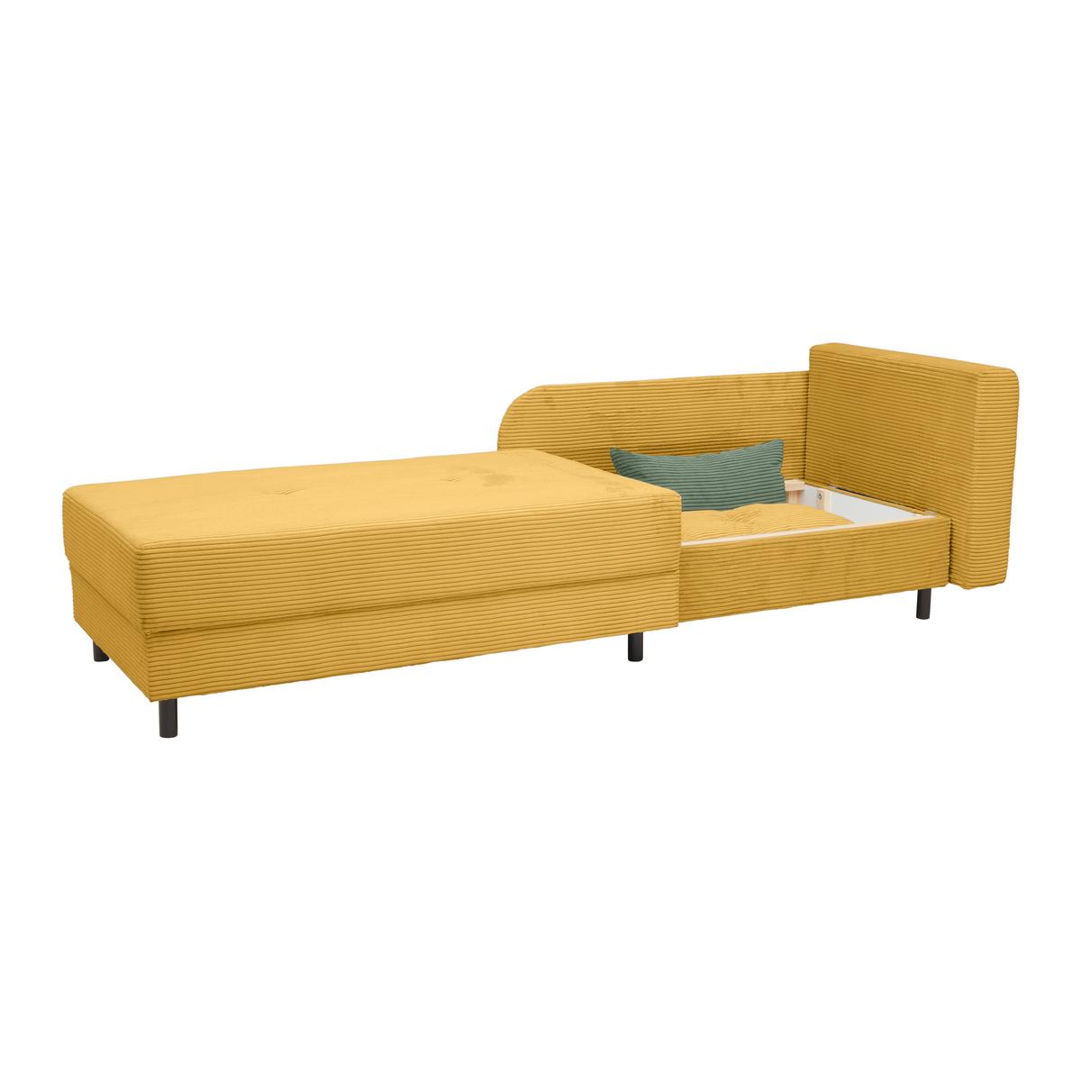 Liege Nova Senfgelb - Senfgelb/Schwarz, MODERN, Holz/Textil (145/62/85cm) - Mömax
