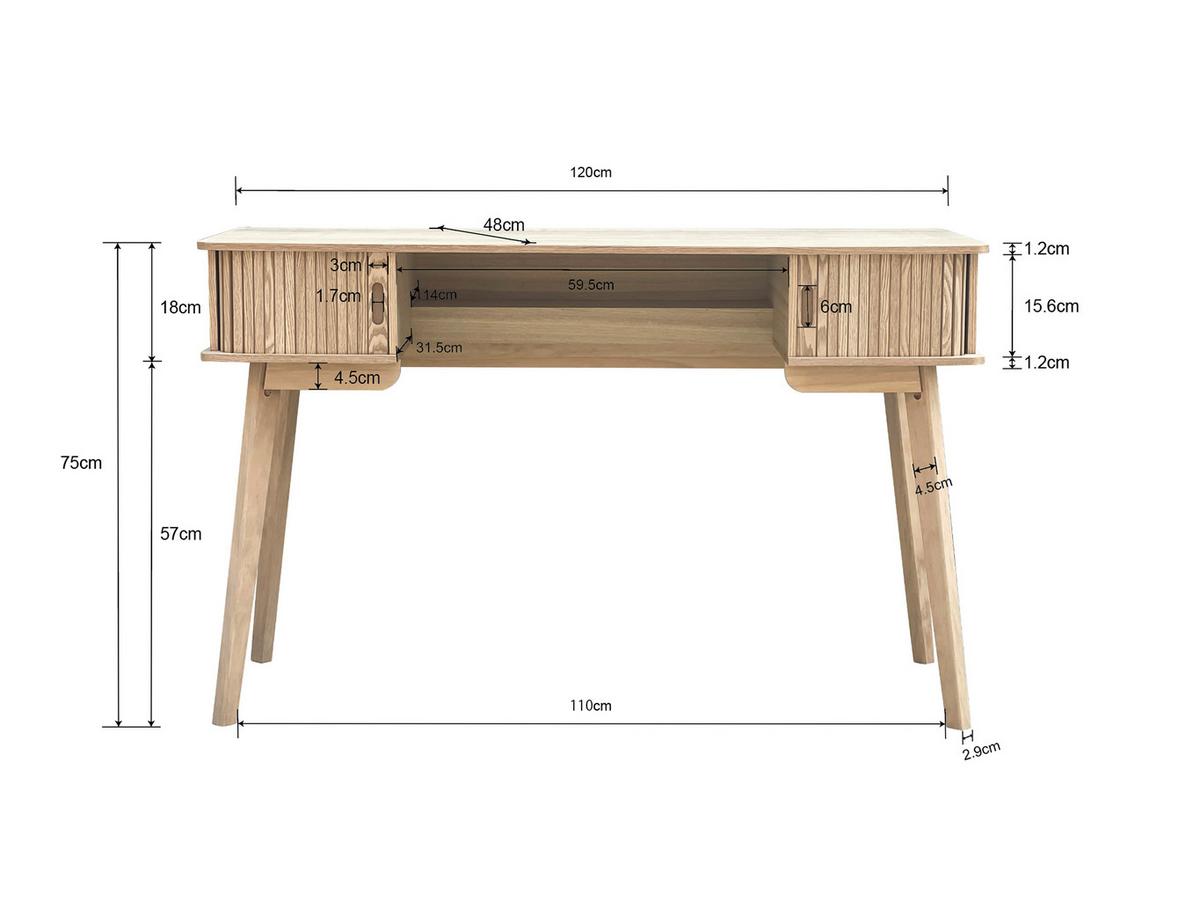 Schreibtisch Skandy Naturfarben - Naturfarben, MODERN, Holz/Holzwerkstoff (120/75/48cm) - Premium Living