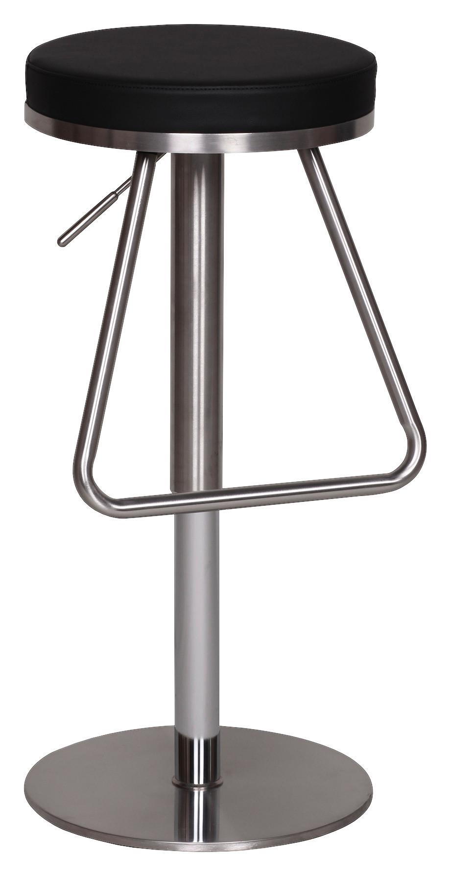 Barhocker 360° drehbar ca. 39x25 cm Schwarz - Silberfarben/Schwarz, MODERN, Textil/Metall (39/54/39cm) - MID.YOU