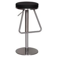 Barhocker 360° drehbar ca. 39x25 cm Schwarz - Silberfarben/Schwarz, MODERN, Textil/Metall (39/54/39cm) - MID.YOU