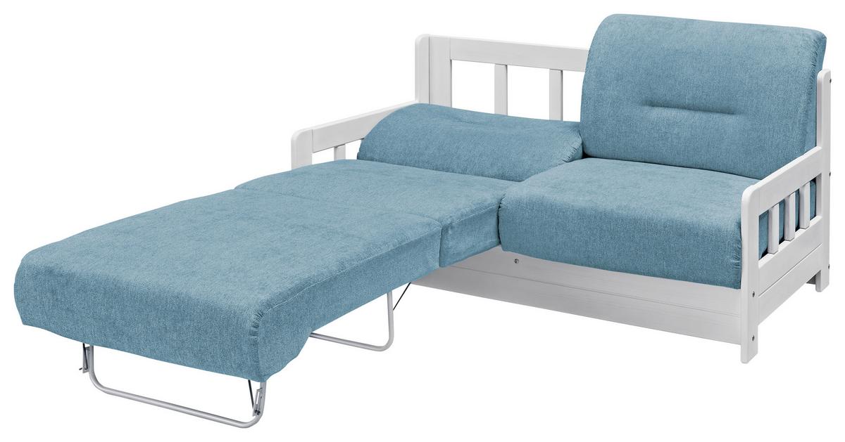 Schlafsofa Camino Holzkorpus Blau/Weiß - Blau/Weiß, LIFESTYLE, Holz/Textil (154/88/90cm) - Livetastic