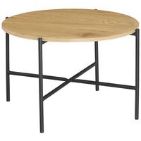 Klubska Miza Oslo - črna/barve hrasta, Konvencionalno, kovina/leseni material (60/40cm) - Mömax