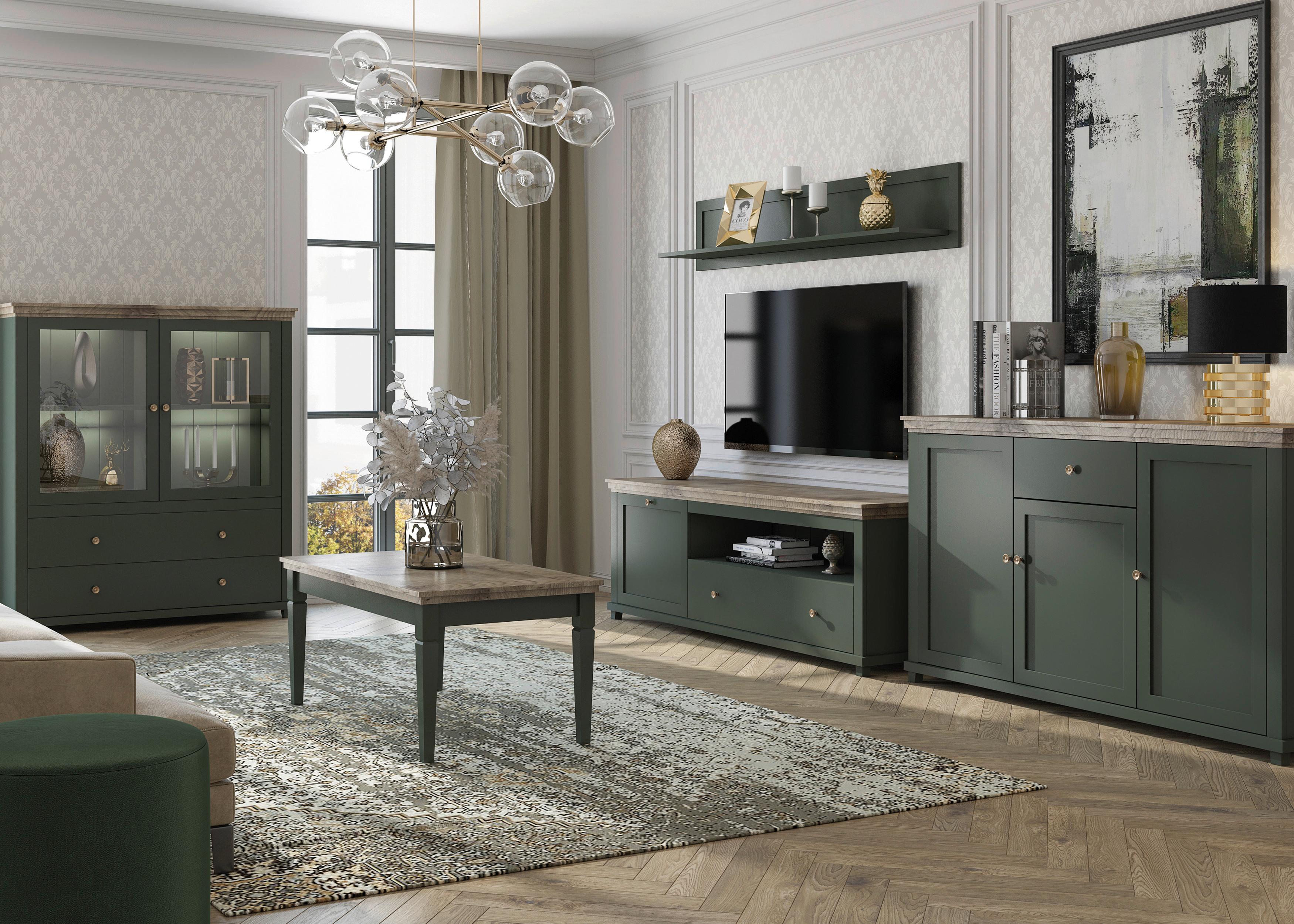 Tv-elem Evora - tölgyfa színű/bronzszínű, Design, faalapú anyag (181/61/49cm)