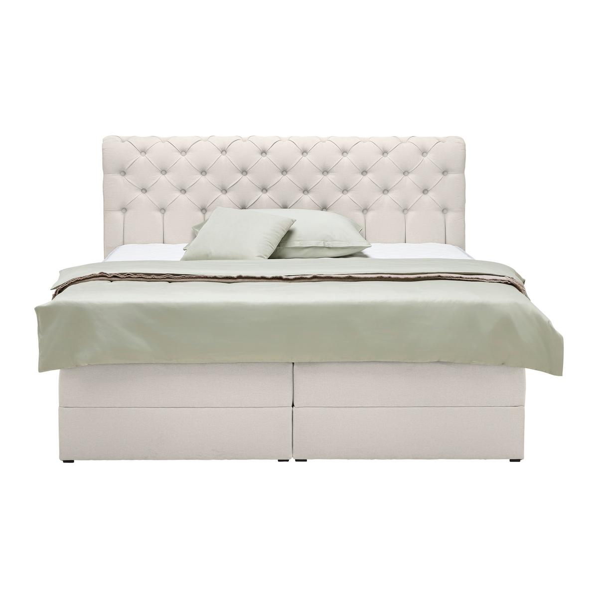 Boxspringbett Belano Creme ca. 160x200cm - Creme, Konventionell, Holz/Holzwerkstoff (160/200cm) - Premium Living