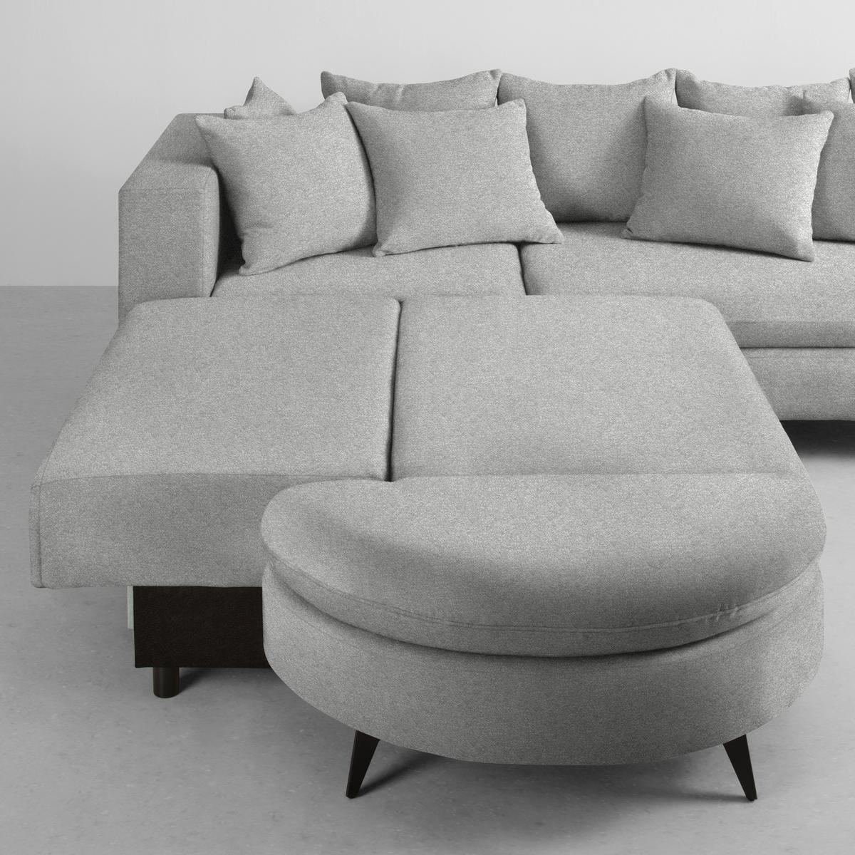 Ecksofa Axel Hellgrau - Hellgrau/Schwarz, MODERN, Textil/Metall (250/87/291cm) - Mömax