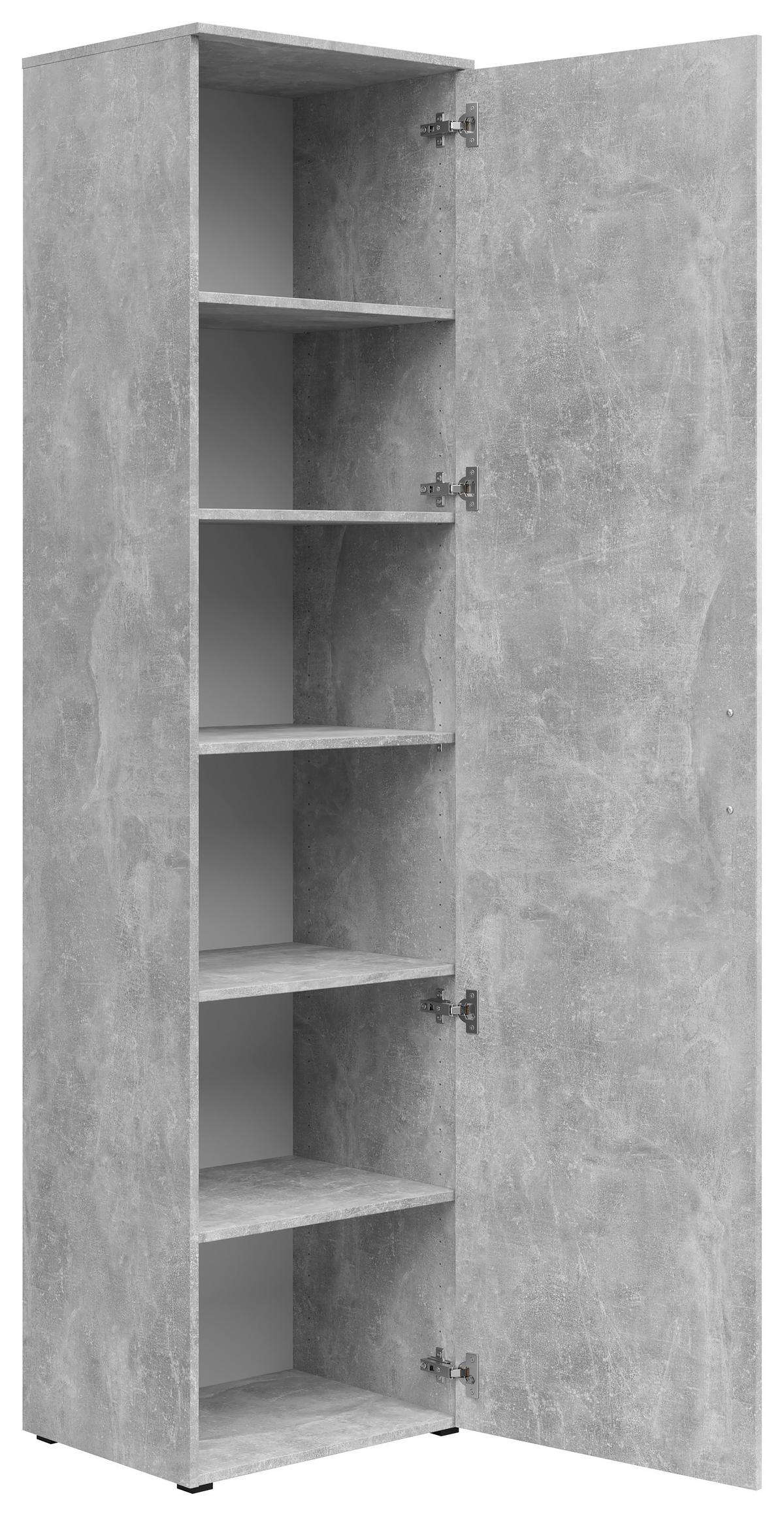 Schrank Multistauraum Betonoptik - Schwarz/Grau, MODERN, Holzwerkstoff/Kunststoff (50/195/40cm) - Mömax
