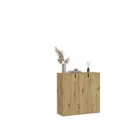 Schuhschrank Projekt X ca.91x99x34cm Eichefarben - Schwarz/Eiche Artisan, KONVENTIONELL, Holzwerkstoff/Metall (91/99/34cm) - MID.YOU