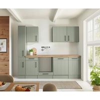 Küchenleerblock Anton o. Geräte Wildeiche/Schilfgrün - Schilfgrün/Wildeiche, Trend, Holzwerkstoff/Metall (250cm) - Respekta