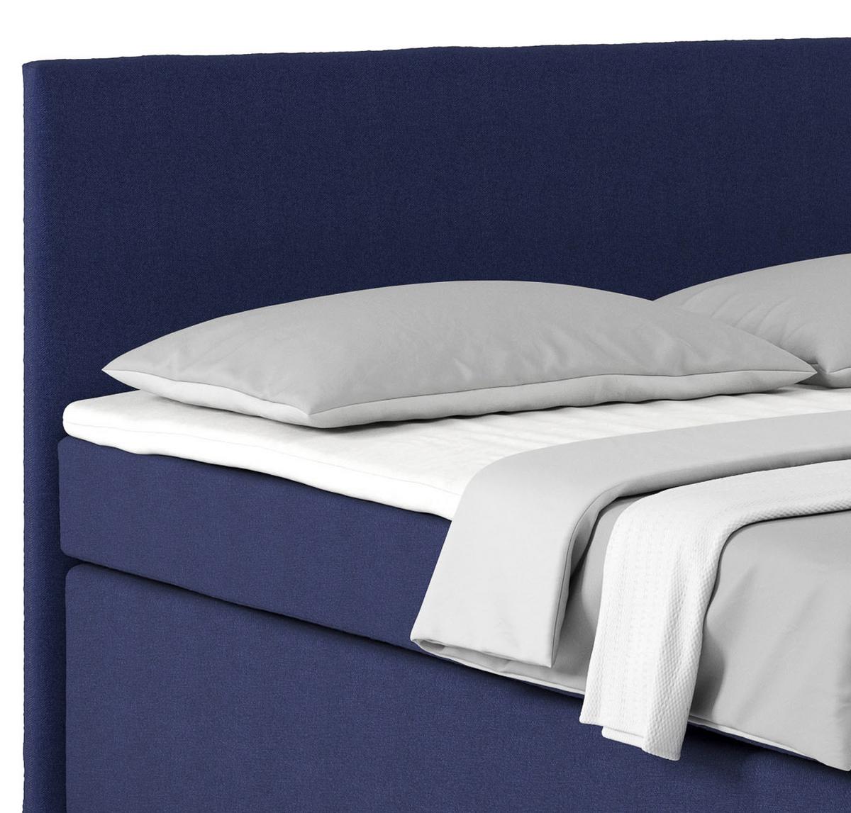 Boxspring Krevet Nero - tamno plava/boje kroma, Konvencionalno, tekstil/metal (160/200cm) - Based