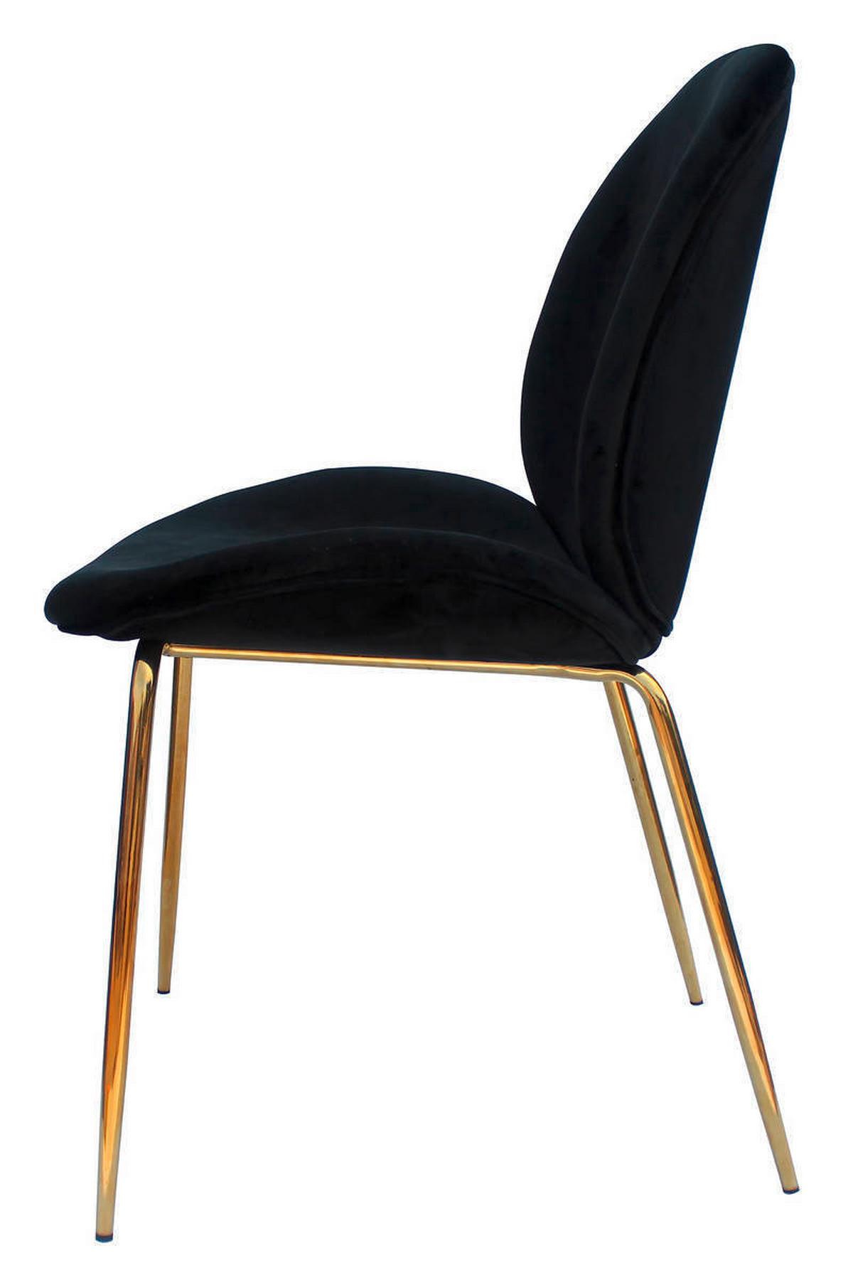 Szék Szett T47ve - fekete/sárgarézszínű, Modern, műanyag/fém (47/90/59cm) - Kayoom