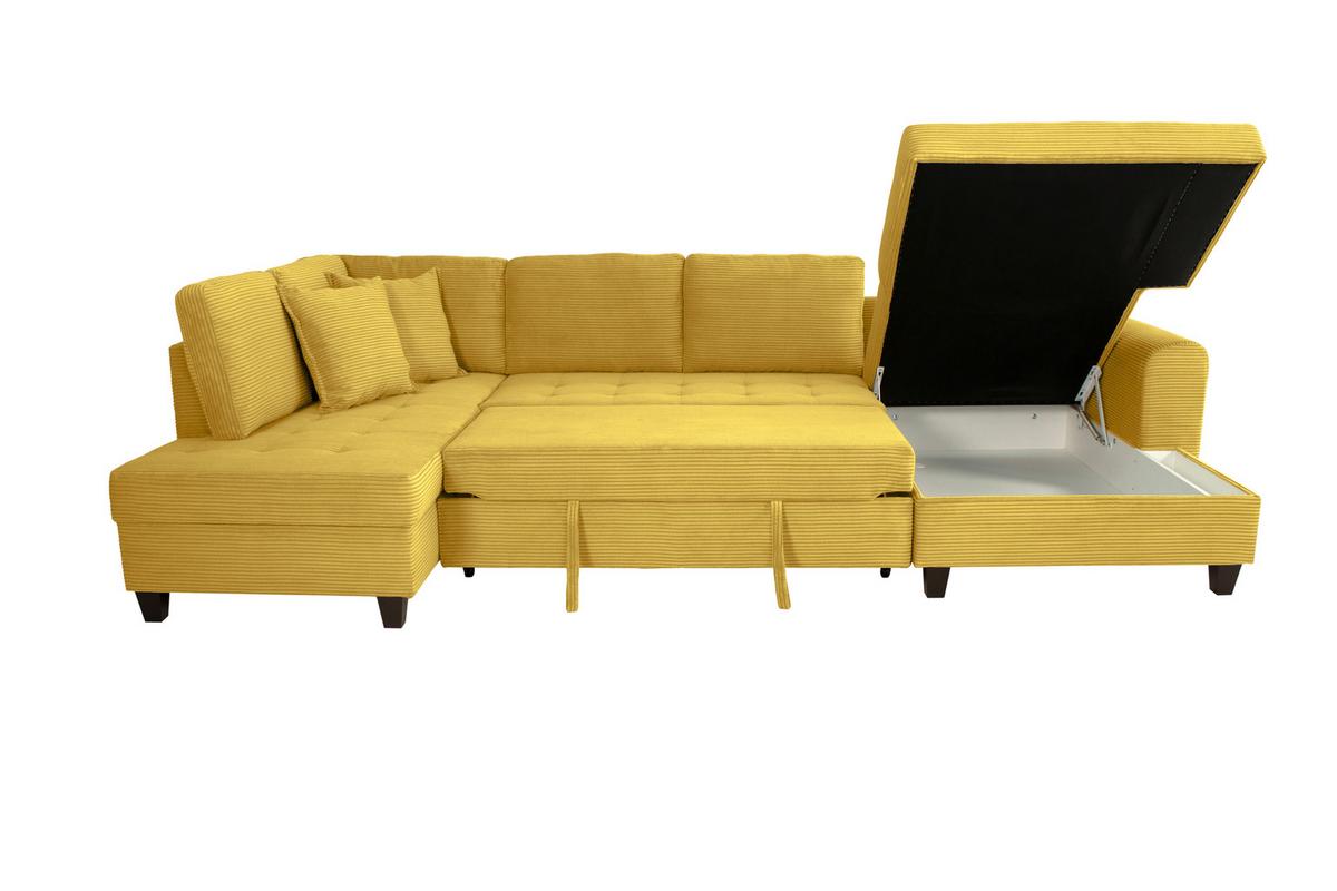 Kutna Garnitura Moritz - boje senfa, Trend, tekstil (178/324/155cm) - Modern Living
