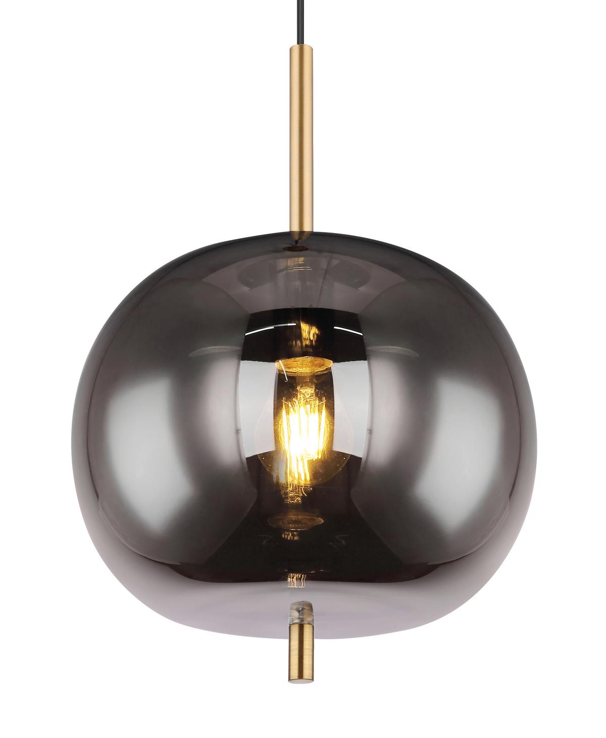 Hängeleuchte Blacky I in Messingfarben max. 60 Watt - Messingfarben, Design, Glas/Metall (30/120cm) - Globo