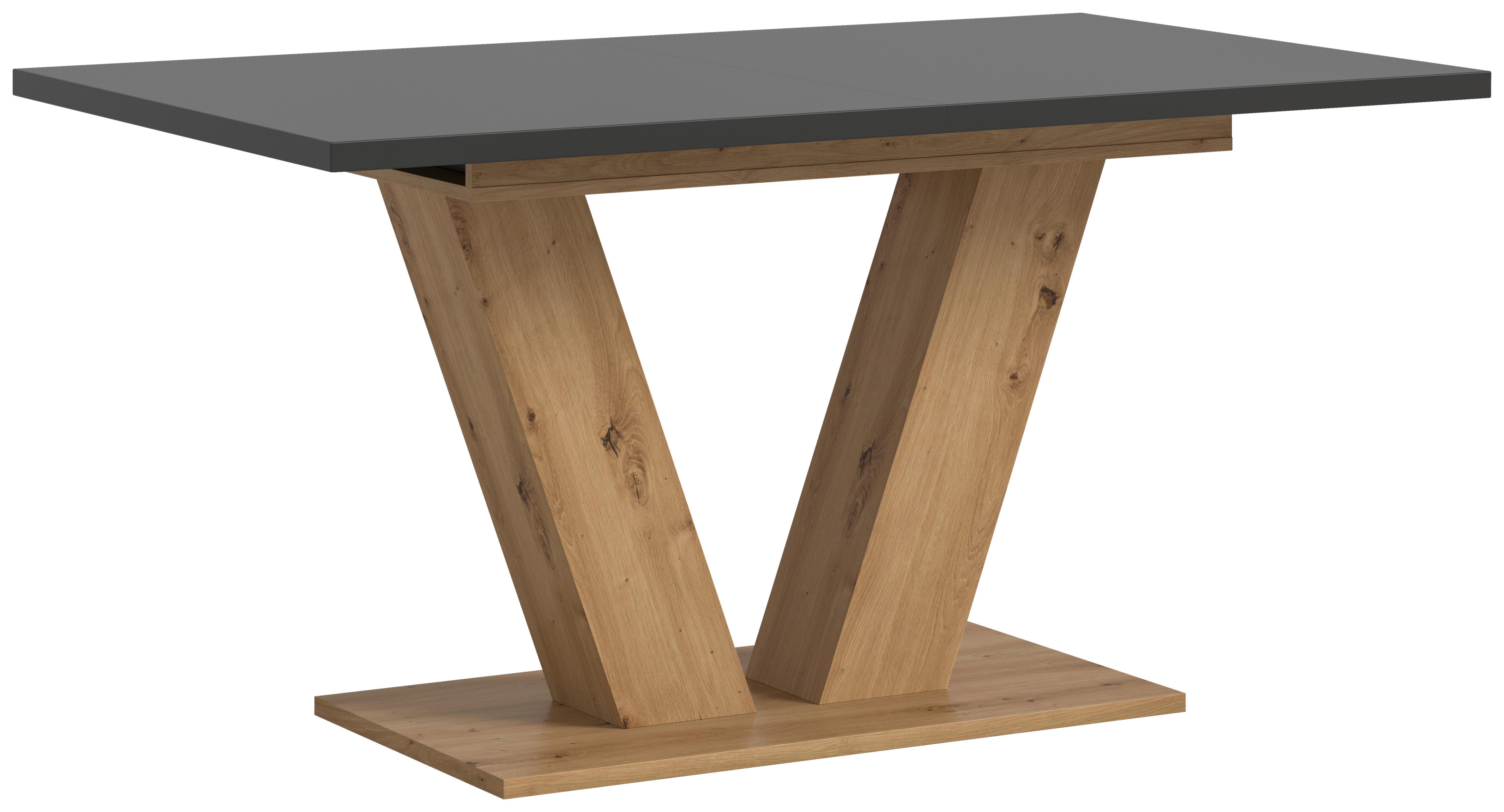 Ausziehtisch Marlon Grau ca. 150-190x90x76 cm - Eiche Artisan/Grau, Trend, Holzwerkstoff (150-190/90/76cm)
