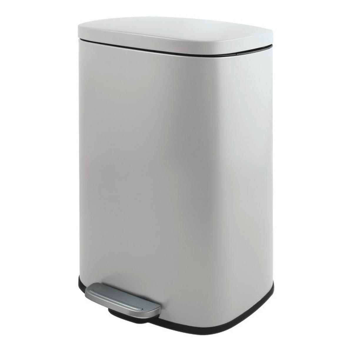 Treteimer Akira Matt-White - Weiss/Schwarz, Basics, Kunststoff/Metall (34,3/23,5/62,9cm) - Spirella