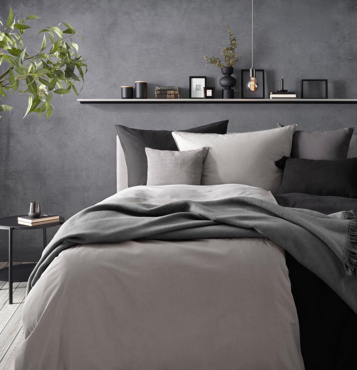 Bettwäsche Iris in Schwarz ca. 140x200cm - Schwarz, MODERN, Textil (140/200cm) - Modern Living