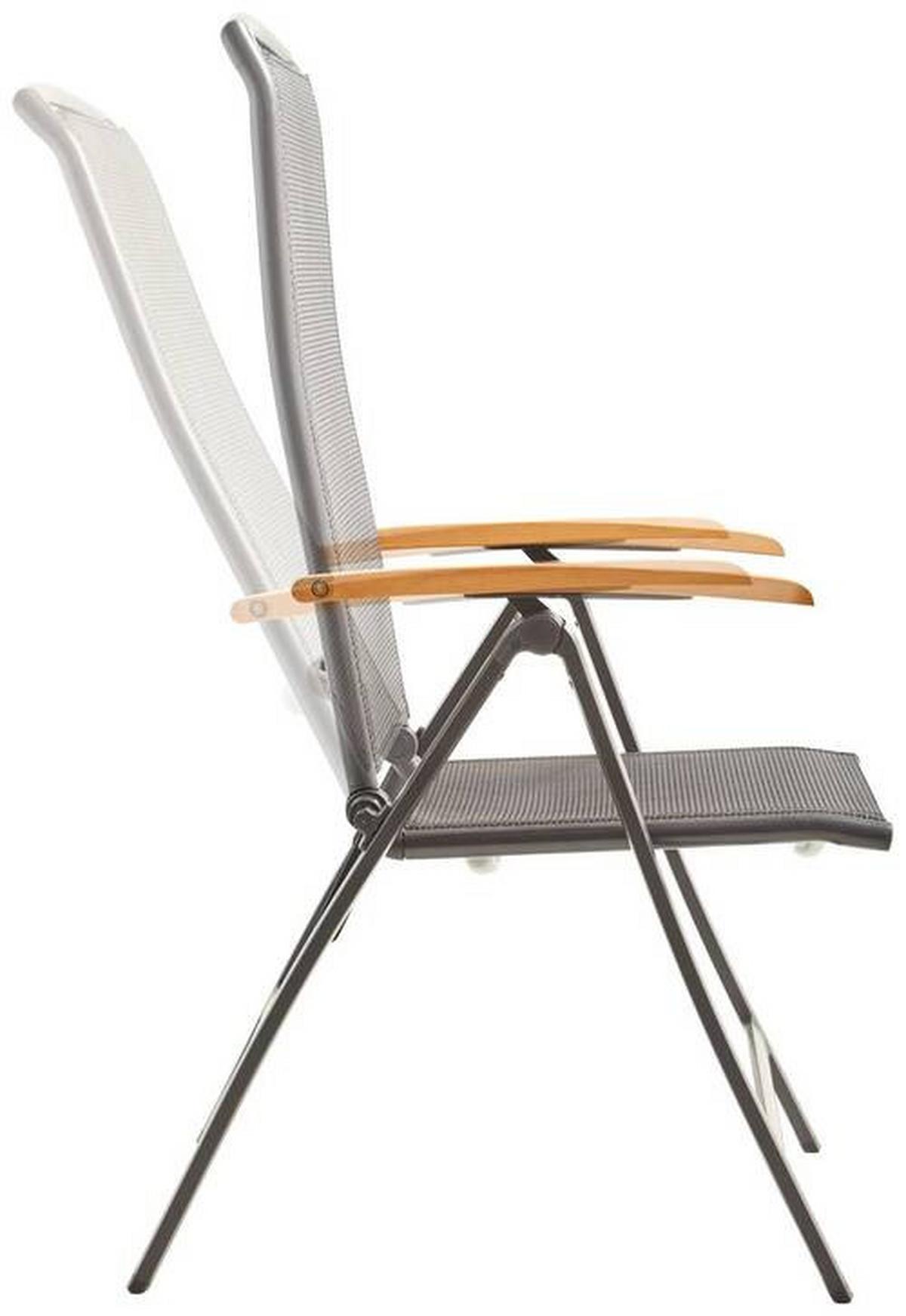 SKŁADANY FOTEL OGRODOWY PLANO - antracytowy/czarny, Basics, metal/drewno (63/116/60cm) - Mömax