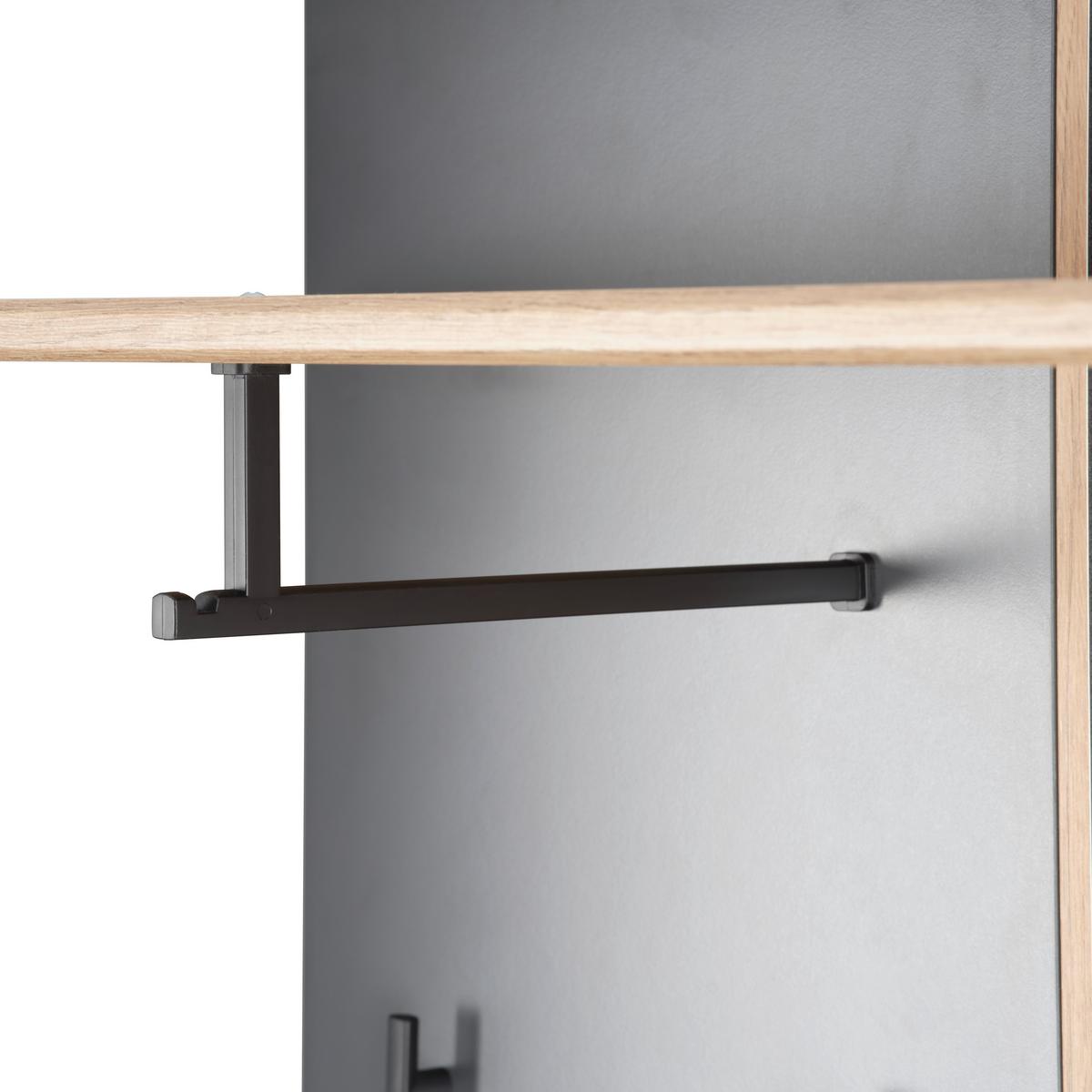 Panou cuier CLEVER - culoare lemn stejar/antracit, Modern, material pe bază de lemn (70,1/139/26cm) - Modern Living