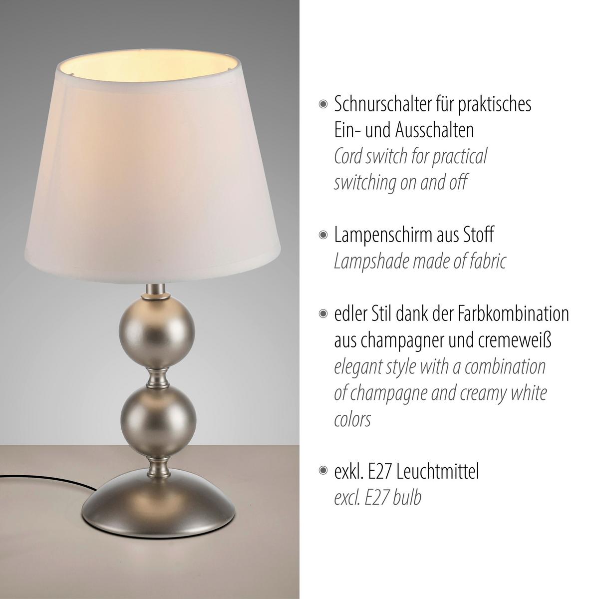 LAMPA STOŁOWA 14194-97 SIENA - kolor brązu/biały, Trend, tworzywo sztuczne/metal (20/20/36cm) - Just Light