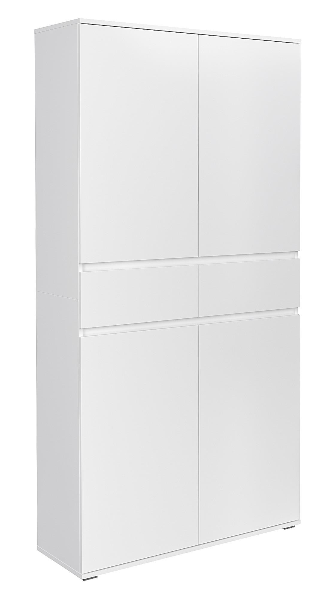 SZAFKA UNIWERSALNA LILLY - kolor srebrny/biały, Konventionell, materiał drewnopochodny/tworzywo sztuczne (100/200/37cm) - Xora