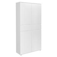 SZAFKA UNIWERSALNA LILLY - kolor srebrny/biały, Konventionell, materiał drewnopochodny/tworzywo sztuczne (100/200/37cm) - Xora