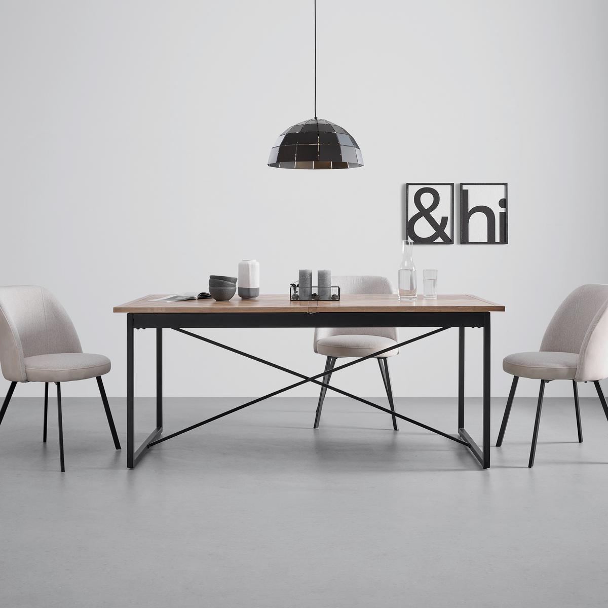 Raztegljiva Miza Catalina, Barva Hrasta, Železo - črna/barve hrasta, Moderno, kovina/les (180-240/90/76cm) - Bessagi Home