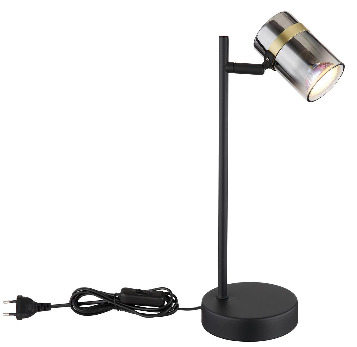 Tischleuchte Trabby Messingfarben max. 8 Watt - Messingfarben/Schwarz, Design, Glas/Kunststoff (13,2/12/35cm) - Globo