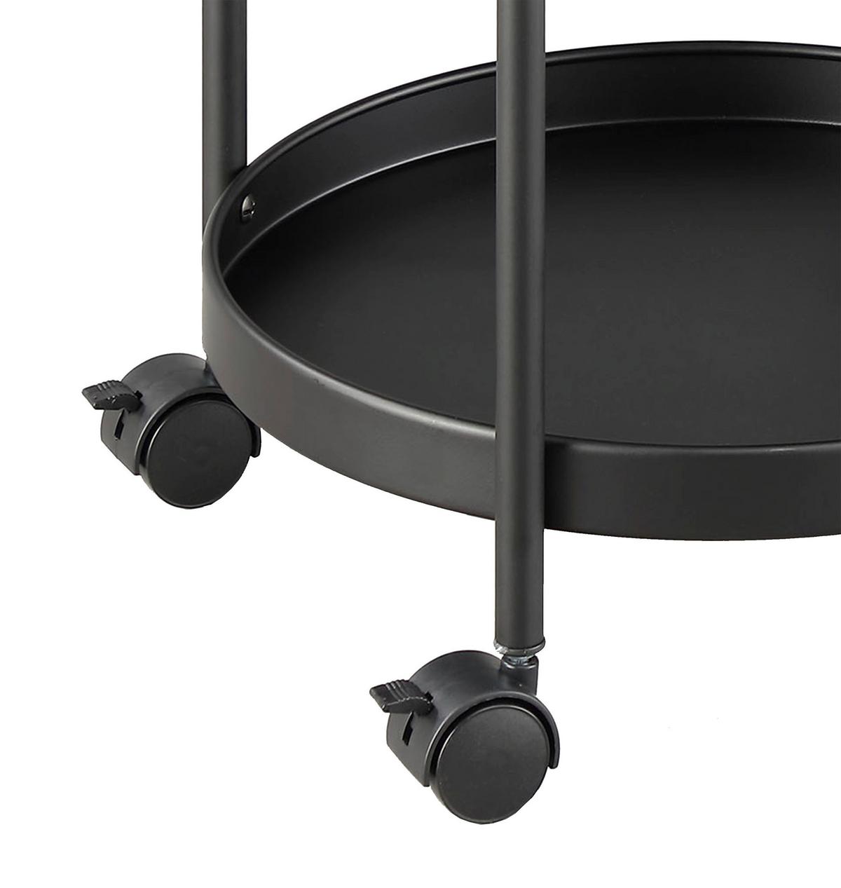 Servierwagen Justus Schwarz - Schwarz, MODERN, Kunststoff/Metall (39,5/72,5/35,5cm) - Mömax