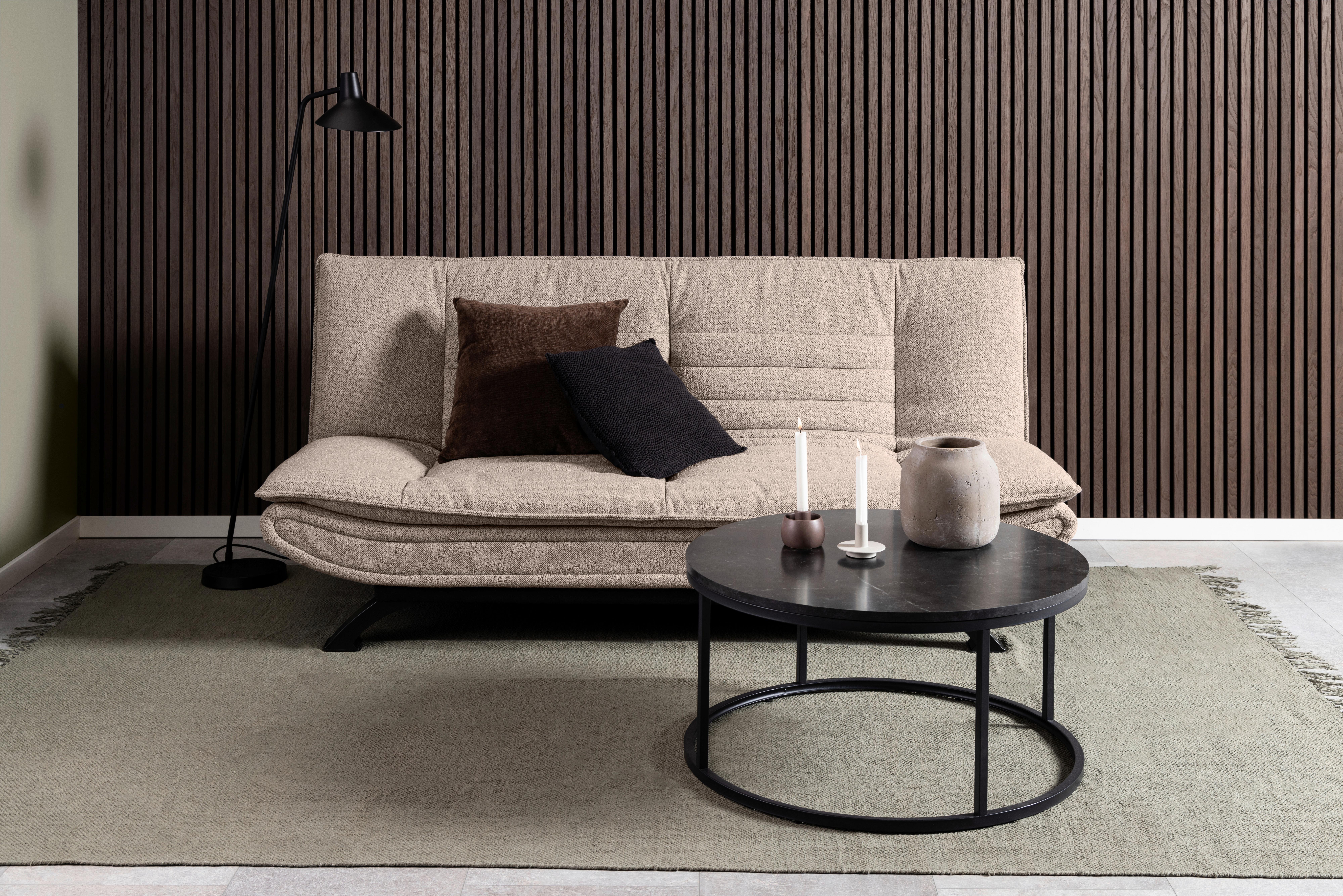Măsuță de cafea SPIRO - negru, Design, metal/material pe bază de lemn (80/80/40cm) - Modern Living