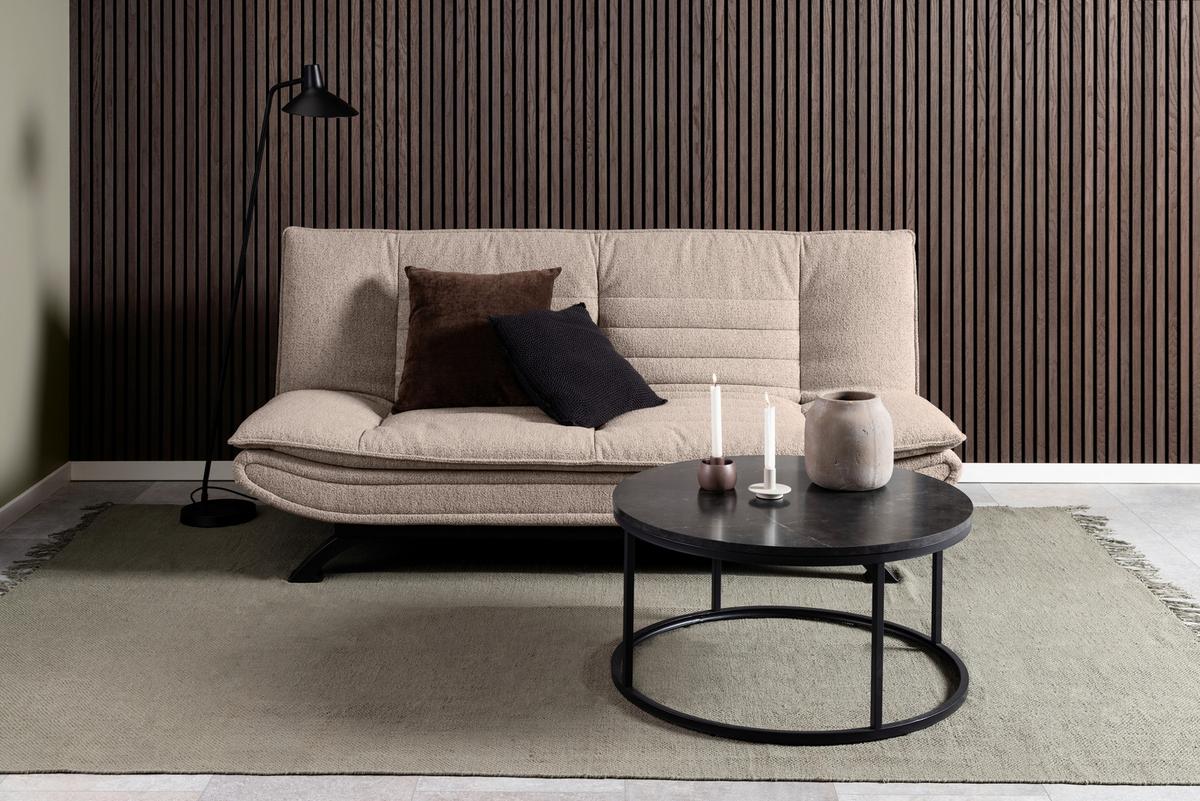 Măsuță de cafea SPIRO - negru, Design, metal/material pe bază de lemn (80/80/40cm) - Modern Living