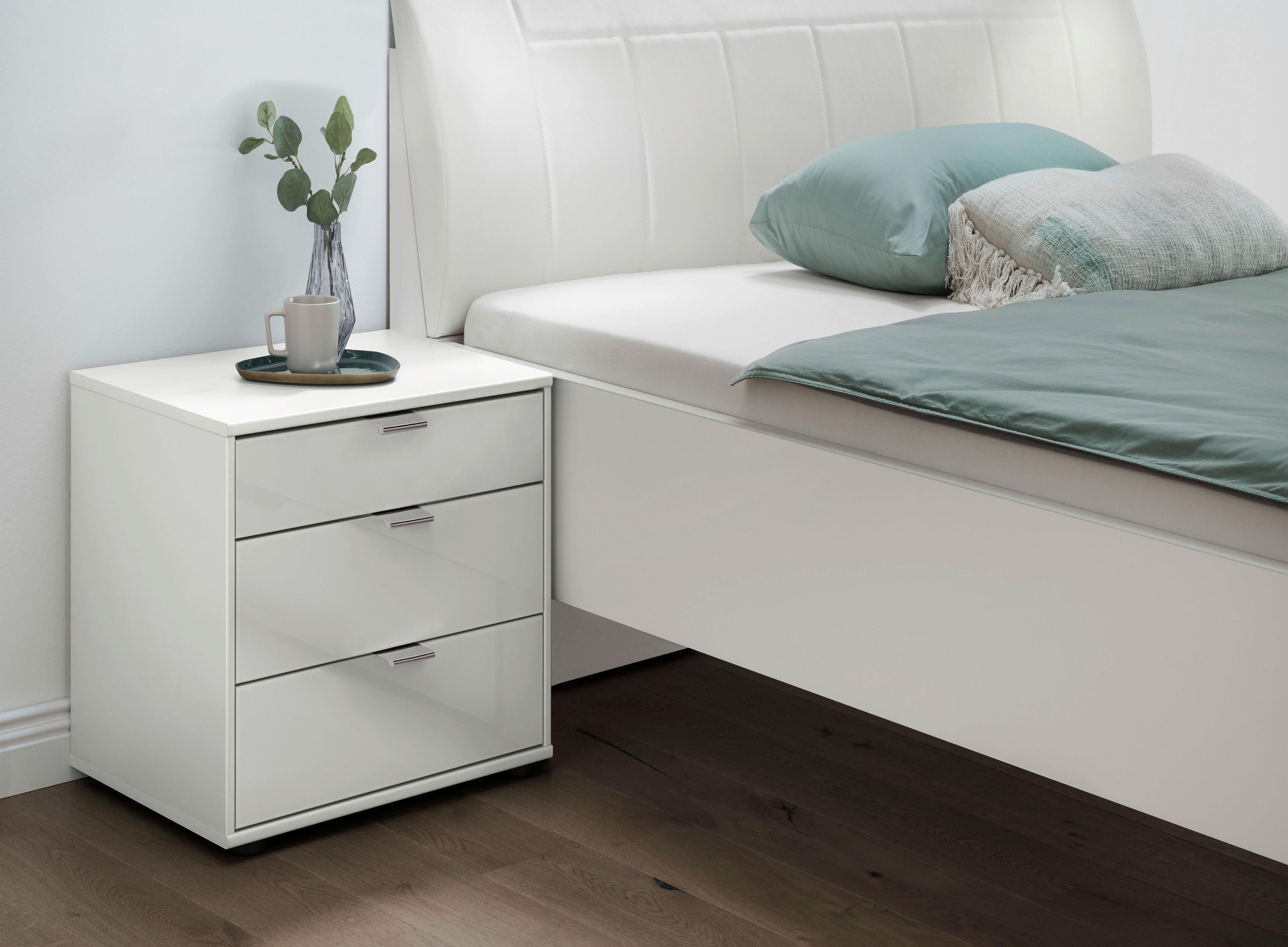 SZAFKA NOCNA MILANO 4000 - biały/czarny, Konventionell, materiał drewnopochodny/metal (40/48/43cm) - Dieter Knoll