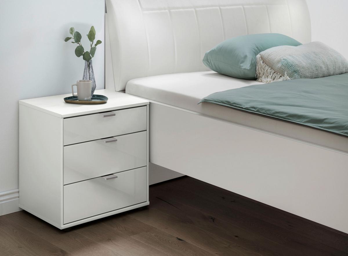 SZAFKA NOCNA MILANO 4000 - biały/czarny, Konventionell, materiał drewnopochodny/metal (40/48/43cm) - Dieter Knoll