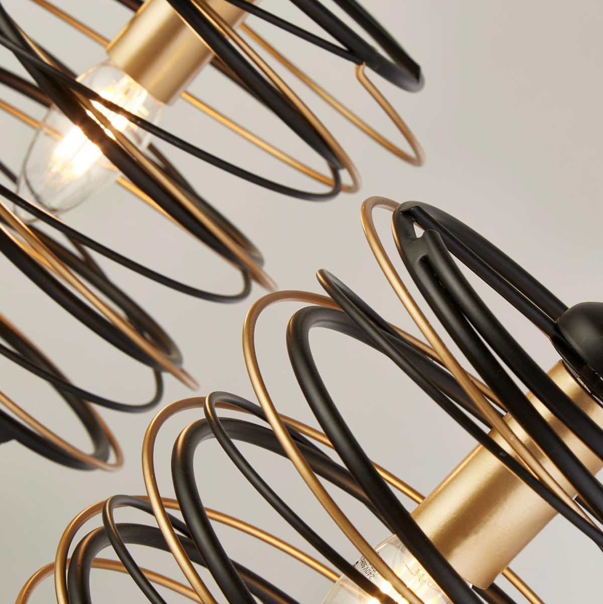 Függőlámpa Spring 85583-4bgo - fekete/aranyszínű, Design, fém (91/110/16cm)