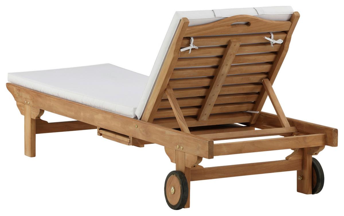 SONNENLIEGE GHANA - Teakfarben, KONVENTIONELL, Holz (200/33/65cm) - Gardenson