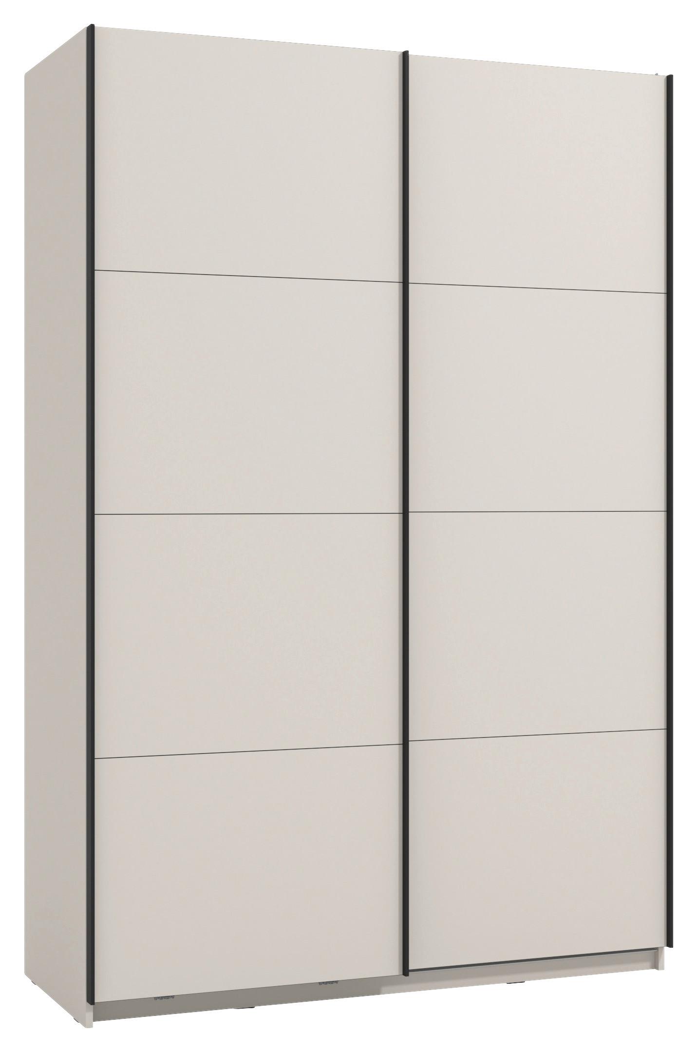 Schwebetürenschrank Gard Kaschmirfarben - Kaschmir/Schwarz, KONVENTIONELL, Holzwerkstoff/Metall (146/217/61cm) - Based