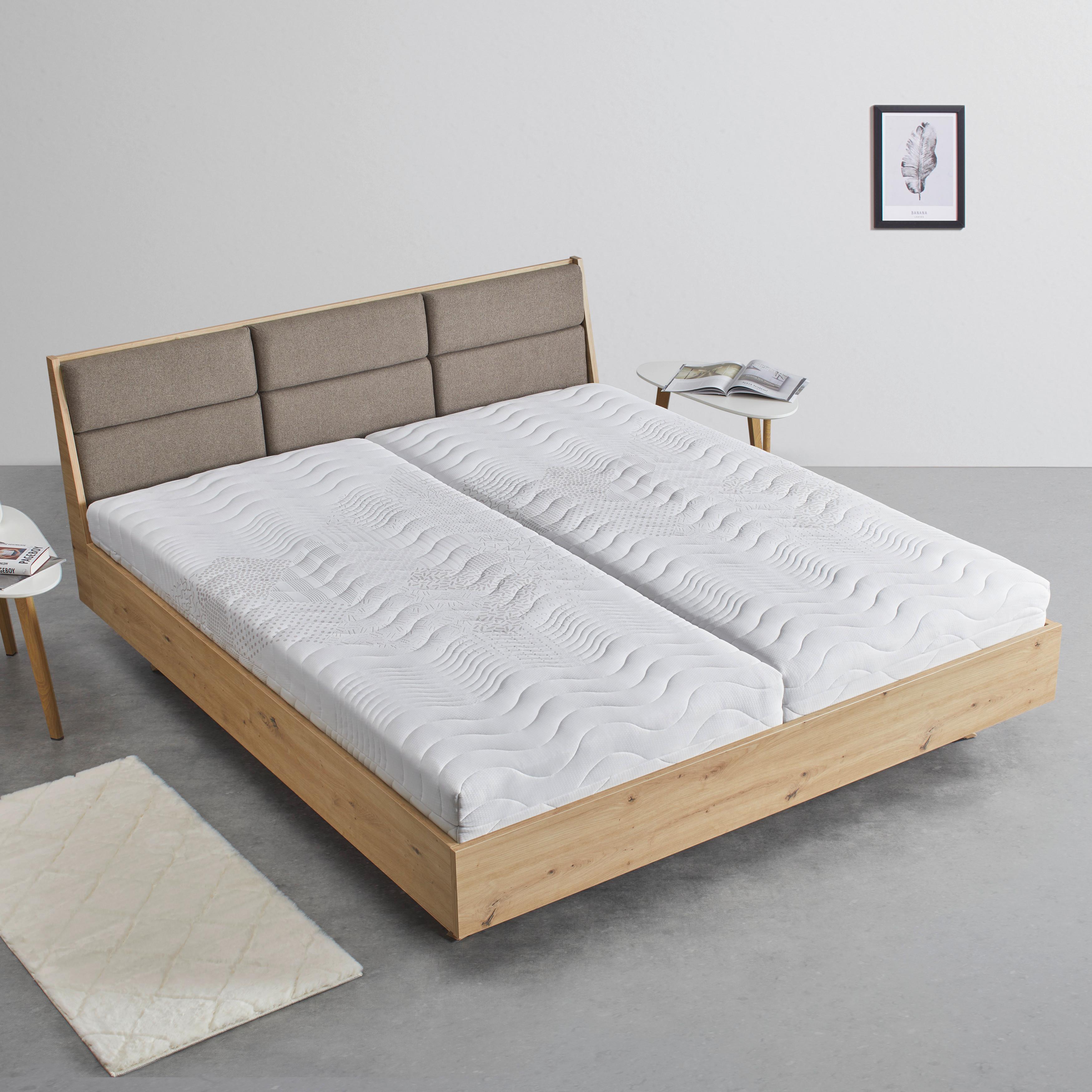 Polsterbett Dormio ca. 180x200 cm Eichefarben/Braun - Eichefarben/Schwarz, MODERN, Holz/Textil (180/200cm) - Bessagi Home