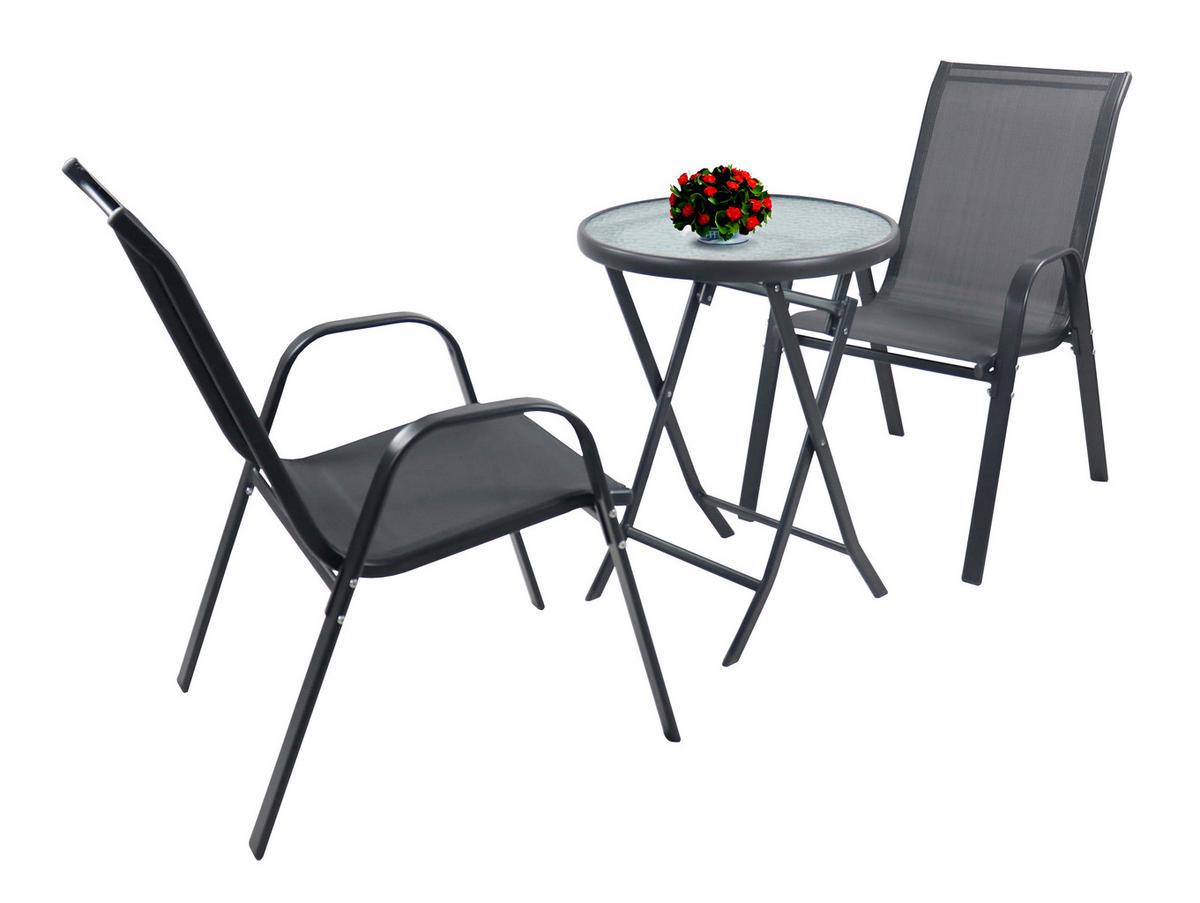 Vrtni Set Sonlas L, 3-Delno - antracit, Moderno, kovina/steklo - Gardenson