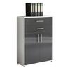 Aktenschrank Office Edition Weiß/Anthrazit - Anthrazit Hochglanz/Weiß, MODERN, Holzwerkstoff (84,5/114/33cm) - MID.YOU