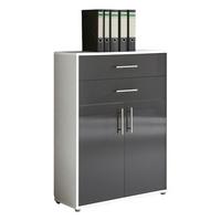 Aktenschrank Office Edition Weiß/Anthrazit - Anthrazit Hochglanz/Weiß, MODERN, Holzwerkstoff (84,5/114/33cm) - MID.YOU