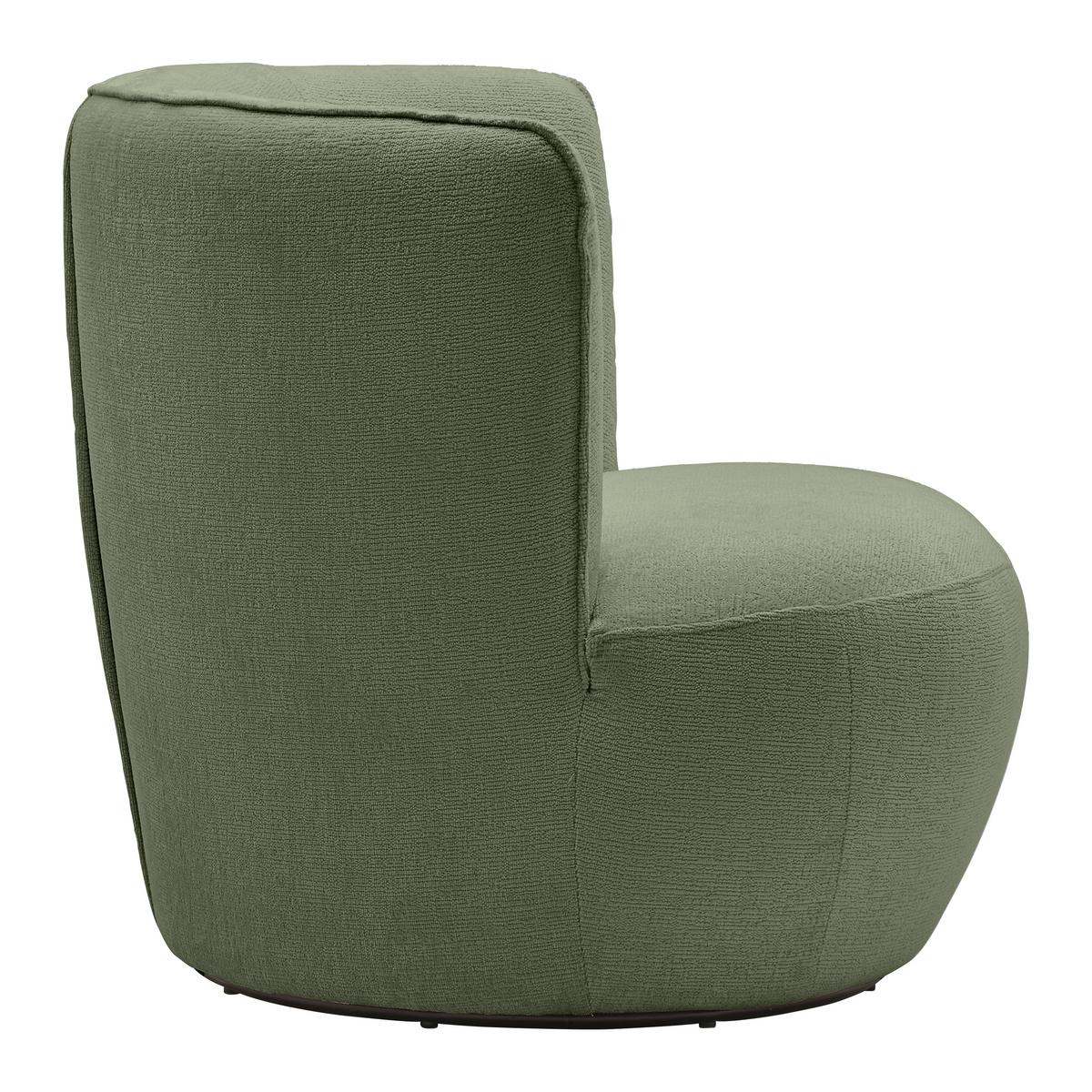 Sessel Jasima Grün drehbar - Schwarz/Grün, MODERN, Textil/Metall (77/81/85cm) - Premium Living